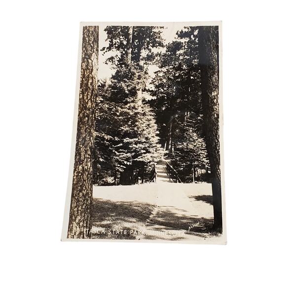 Junk Drawer Lot of 2 Vtg Mississippi Itasca State Park Minn RPPC 5.25 x 3.5" - Picture 2 of 6